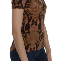 Snake Skin Print Short Sleeve Top T-shirt