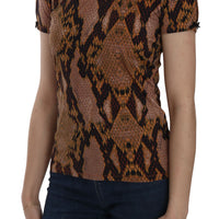 Snake Skin Print Short Sleeve Top T-shirt