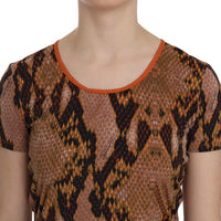 Snake Skin Print Short Sleeve Top T-shirt