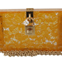 Yellow Plexiglass Taormina Lace Clutch Borse Bag BOX