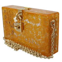 Yellow Plexiglass Taormina Lace Clutch Borse Bag BOX