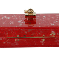 Red Plexiglass Taormina Lace Clutch Borse Bag BOX