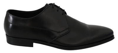 Black Leather Laceups Dress Formal Shoes