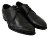 Black Leather Laceups Dress Formal Shoes