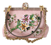 Pink Floral Crystal Shoulder Borse VANDA Bag