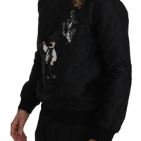 Black Brocade Cowboy Embroidered Sweater