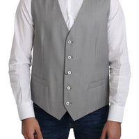 Gray Wool Stretch Formal Waist Coat Vest