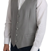 Gray Wool Stretch Formal Waist Coat Vest