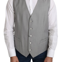 Gray Wool Stretch Formal Waist Coat Vest