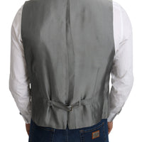 Gray Wool Stretch Formal Waist Coat Vest