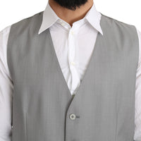 Gray Wool Stretch Formal Waist Coat Vest