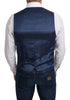 Blue Wool Elastan Formal Coat Vest