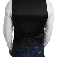 Gray 100% Silk Formal Coat Vest