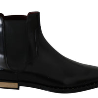 Black Leather Chelsea Mens Boots