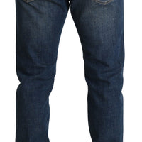 Blue Faded Mid Rise Slim Denim Trouser Jeans