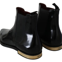 Black Leather Chelsea Mens Boots