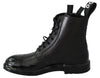 Black Leather Boots Zipper Mens Shoes