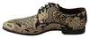 Black Gold Jacquard Dress Formal Mens Shoes