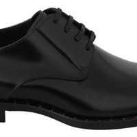 Black Leather Laceups Dress Formal Shoes