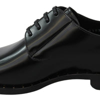 Black Leather Laceups Dress Formal Shoes