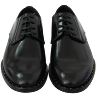 Black Leather Laceups Dress Formal Shoes