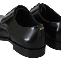 Black Leather Laceups Dress Formal Shoes