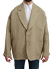 Beige Jacket Coat 100% Jute Blazer Coat