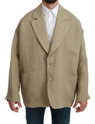 Beige Jacket Coat 100% Jute Blazer Coat