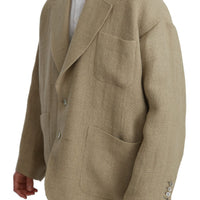 Beige Jacket Coat 100% Jute Blazer Coat