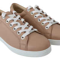 Cash Powder Pink Leather Sneakers