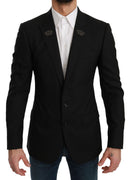 Black Crown Slim Fit Jacket Wool Blazer