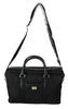 Black Leather Briefcase Messenger Shoulder Laptop bag