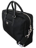 Black Leather Briefcase Messenger Shoulder Laptop bag