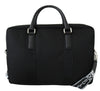 Black Leather Briefcase Messenger Shoulder Laptop bag