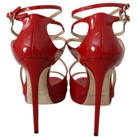 Lance120 pat Red Leather Sandals