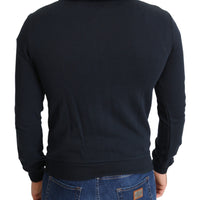 Blue Sweater Full Zipper Logo Hooded sweater