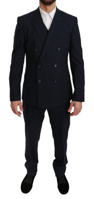 Blue Slim Fit 3 Piece MARTINI Wool Suit