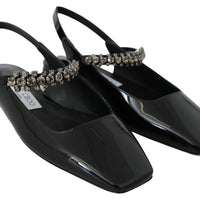 Mahdis Flat Black Patent Flat Shoes