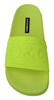 Green DG Logo Fluorescent Beach Slide Sandals