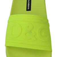 Green DG Logo Fluorescent Beach Slide Sandals