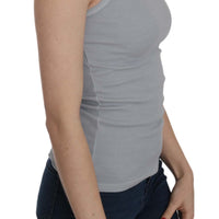 Light Grey Sleeveless Spaghetti Strap Blouse