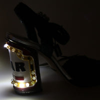 Black Crystals LED LIGHTS Sandals Shoes