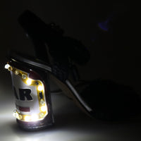 Black Crystals LED LIGHTS Sandals Shoes
