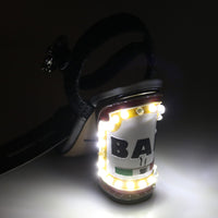 Black Crystals LED LIGHTS Sandals Shoes