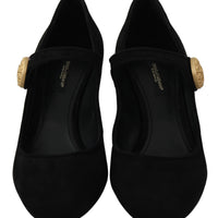 Black Suede Mary Janes Pumps Heels Shoes