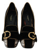 Black Floral Brocade DG Logo Pearl Pumps Shoes