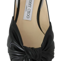 Annabell Black Leather Flat Shoes
