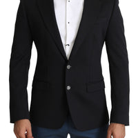 Black Single Breasted Cotton Coat Blazer