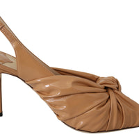 Annabell 85 Caramel Leather Pumps