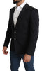 Black Single Breasted Cotton Coat Blazer